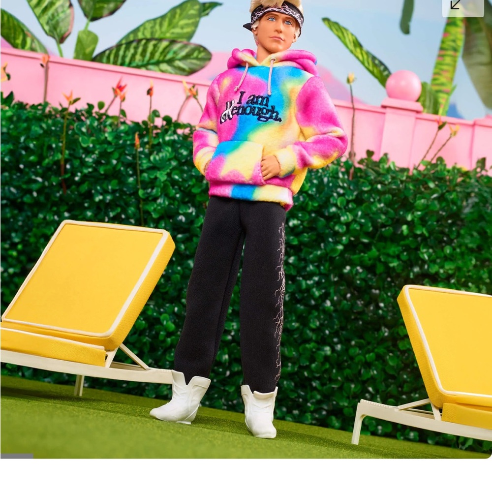 Ken Doll Wearing “I Am Kenough” Hoodie by Mattel Creations – Barbie The Movie